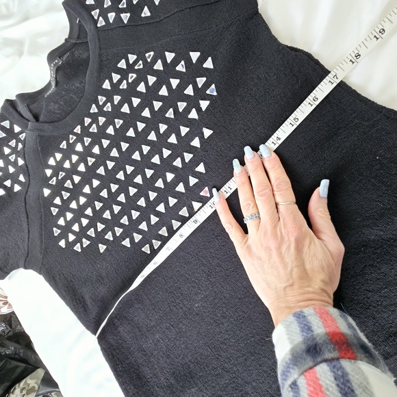 Generation Love EUC Stretch Sweater short sleeves mirror tiles Medium black - Picture 13 of 15